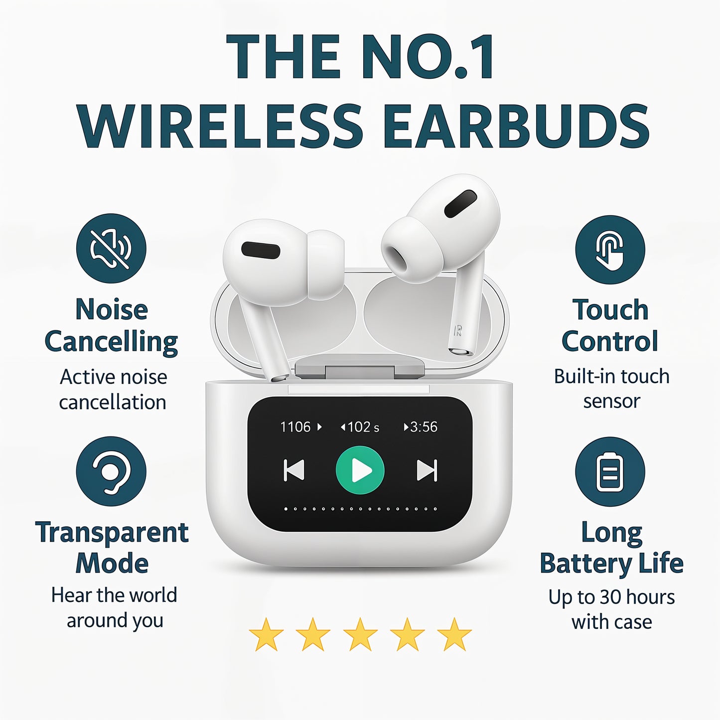 Smart Touch Wireless Earbuds